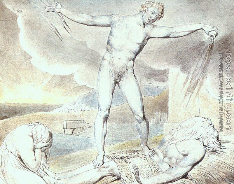 William Blake : Satan Smiting Job with Boils